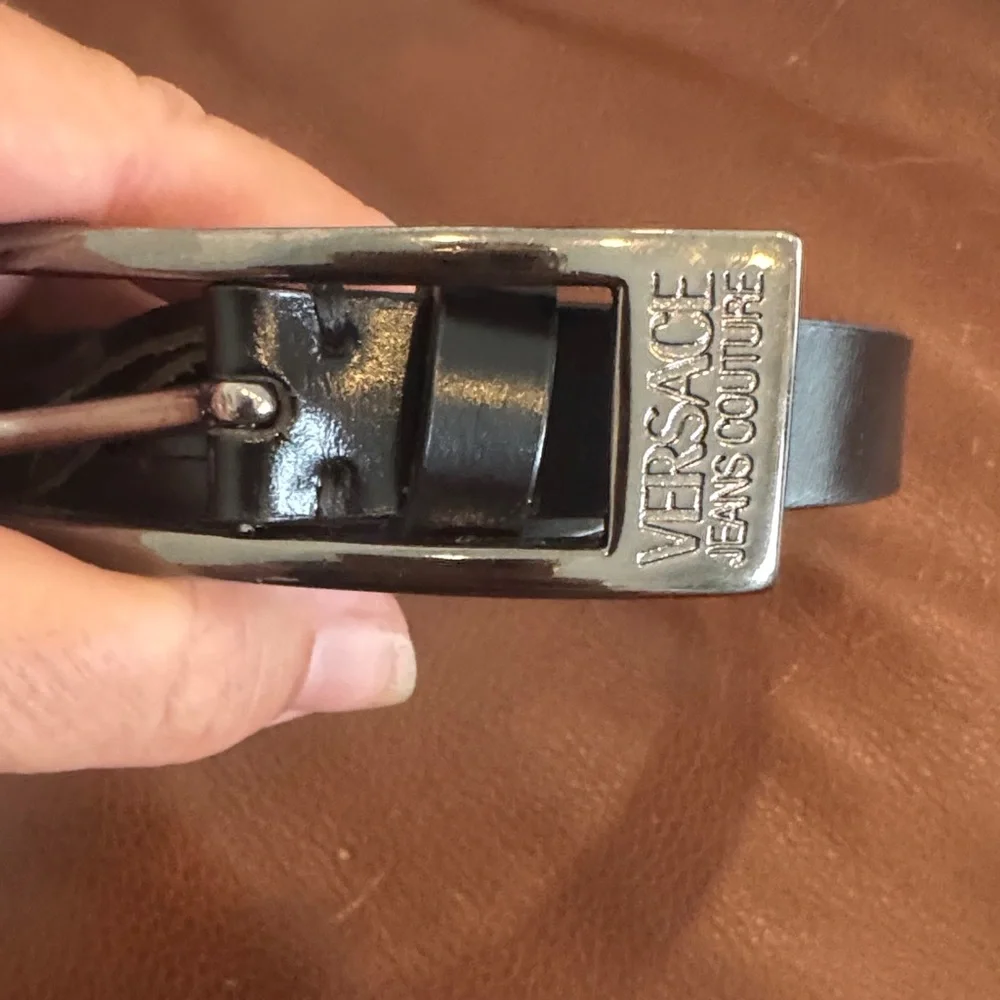 Versace Black Leather Belt size 40